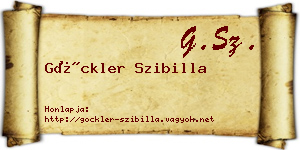 Göckler Szibilla névjegykártya